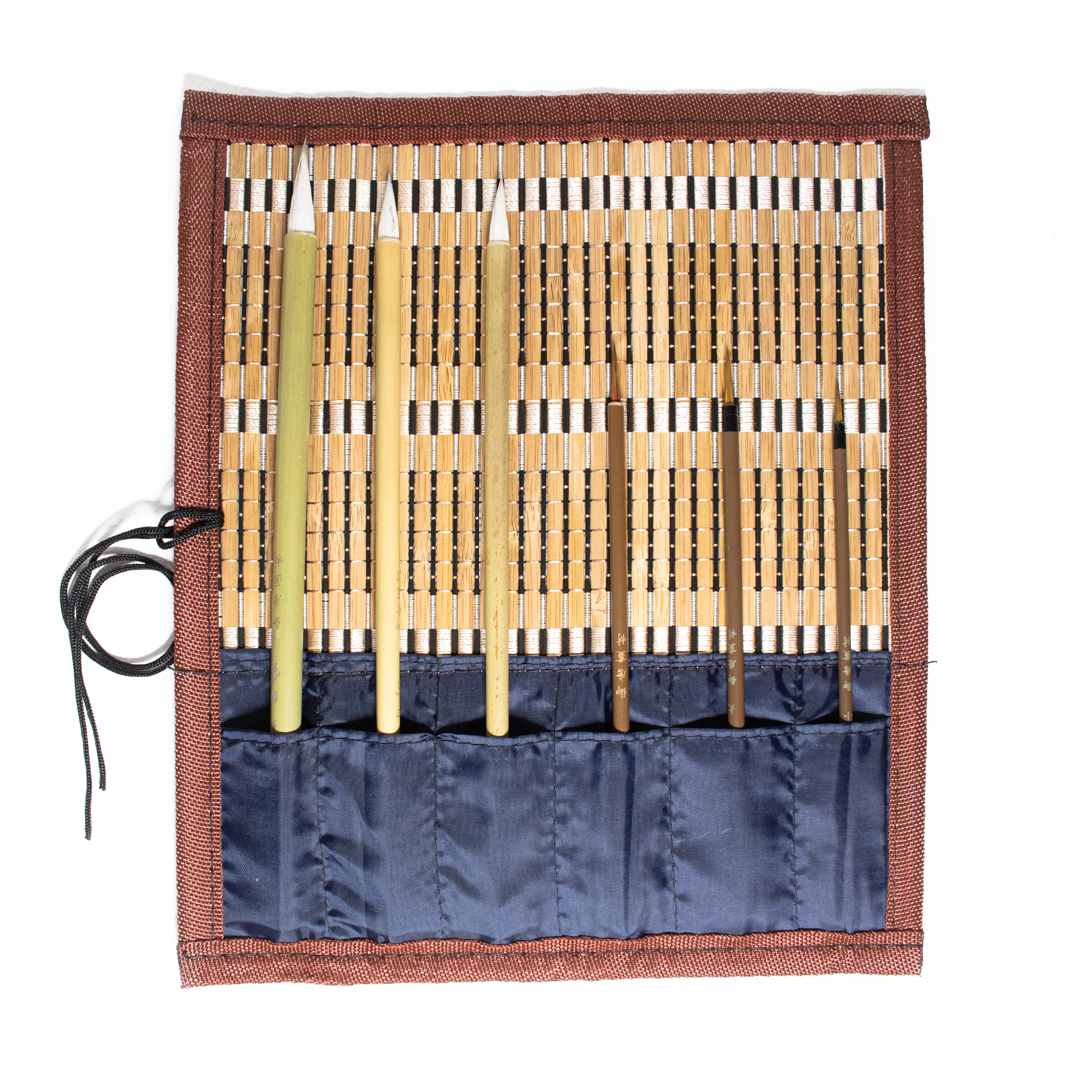 Beginner Brush Pouch TT23 — Bamboo Brush Roll, 6 Slots (25×50 cm) - Image 4