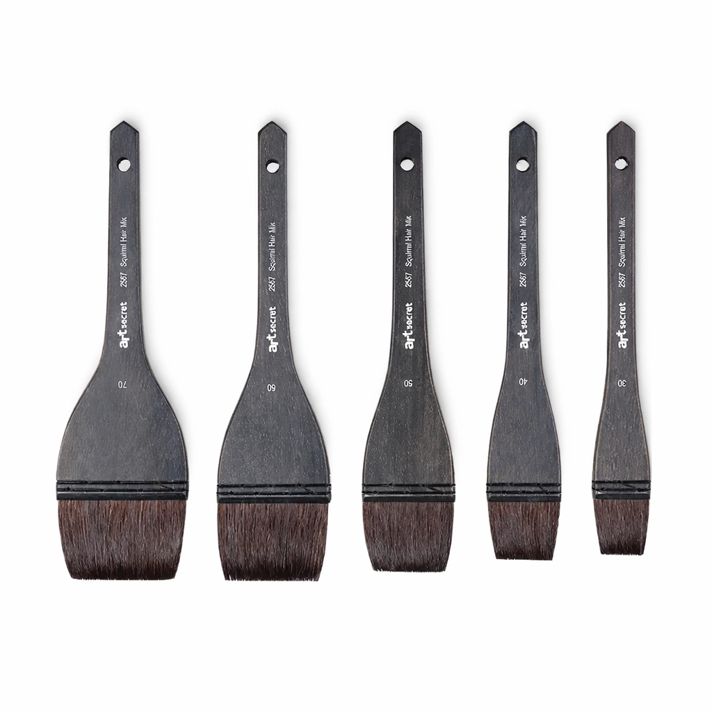 ArtSecret Squirrel Hair Mix Watercolor Wash Brush – Large Flat Hake Brush (Size 30–70)
